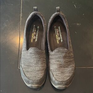 *SOLD* Skechers Charcoal Knit Slip-On Sneakers